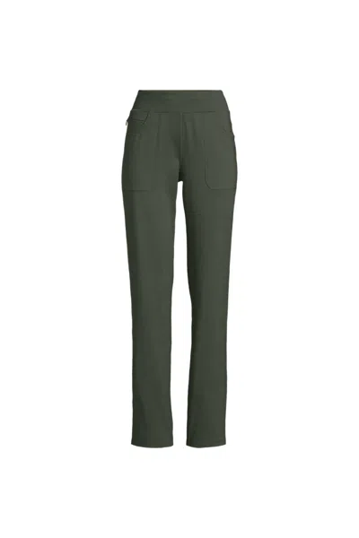 Lands' End Women's Active Hi Impact 5 Pocket High Rise Straight Leg Pants In Green