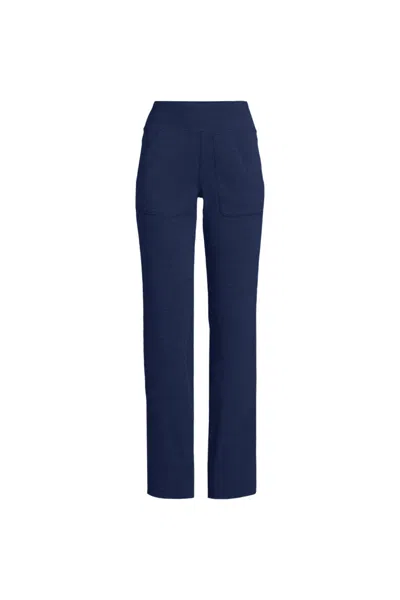 Lands' End Women's Active Hi Impact High Rise Straight Leg Pants In Blue