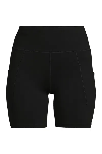 Lands' End Women's Active High Impact 7" Pocket Bike Shorts In Black