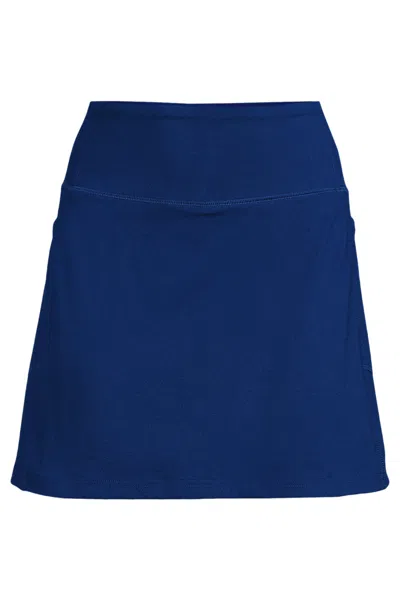Lands' End Women's Active High Impact High Rise Flat Front Skorts In Blue