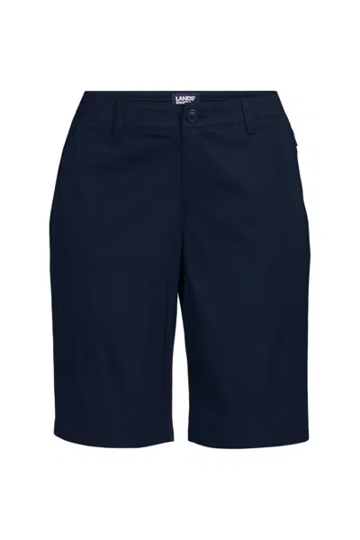Lands' End Women's Active Performance 9" Chino Shorts In Blue