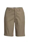 Lands' End Plus Size Plain Front Blend Chino Shorts In Khaki
