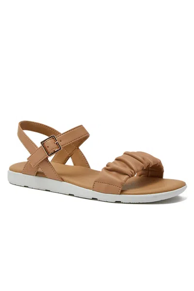 Lands' End Women's Adjustable Strappy Flat Sandals In Brown