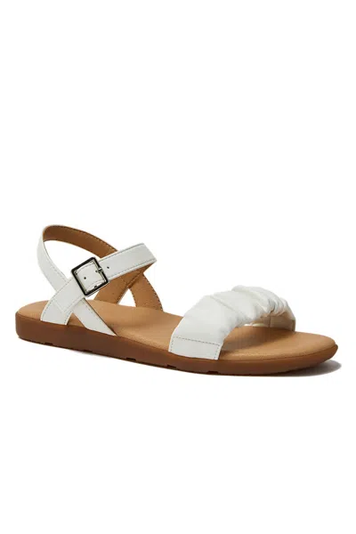 Lands' End Women's Adjustable Strappy Flat Sandals In White