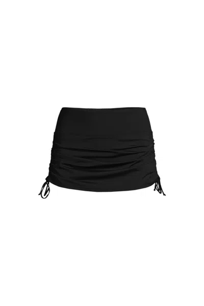 Lands' End Women's Adjustable Swim Skirt In Black