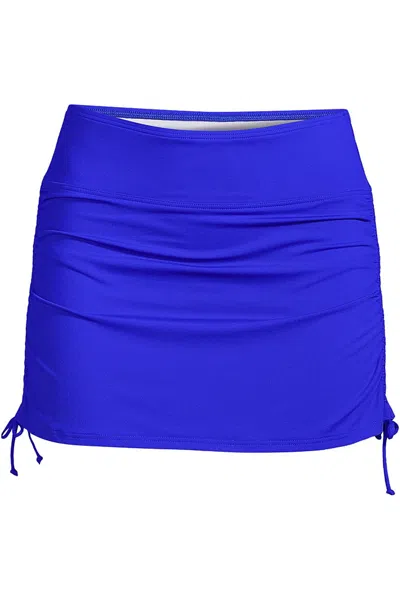 Lands' End Women's Adjustable Swim Skirt In Blue