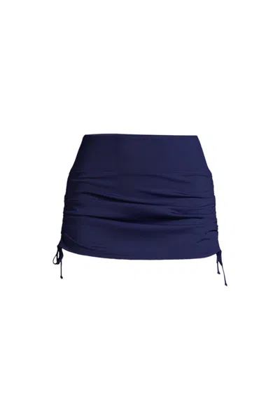 Lands' End Women's Adjustable Swim Skirt In Blue
