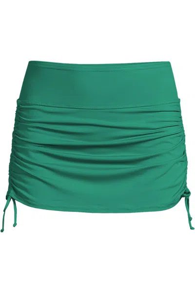 Lands' End Women's Adjustable Swim Skirt In Green