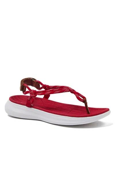 Lands' End Women's All Day Rope Sandals In Red