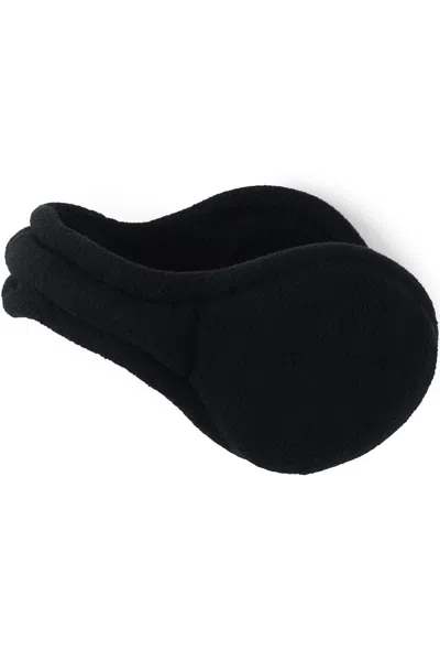 Lands' End Women's Anyweather Fleece Adjustable Earmuffs In Black