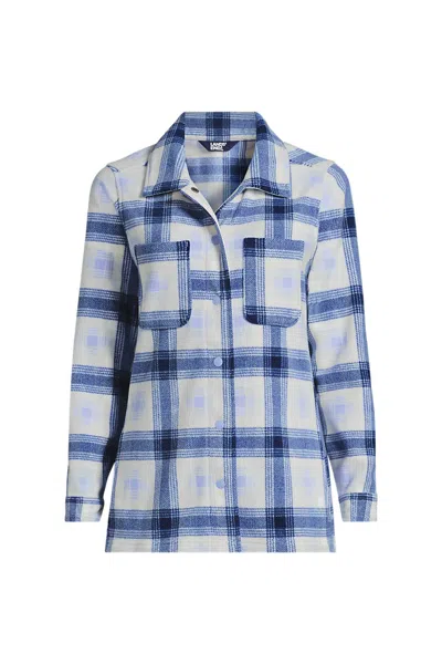 Lands' End Women's Anyweather Fleece Shirt Jacket In Blue