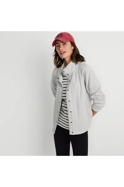 Lands' End Women's Anyweather Fleece Snap Front Jacket In Gray