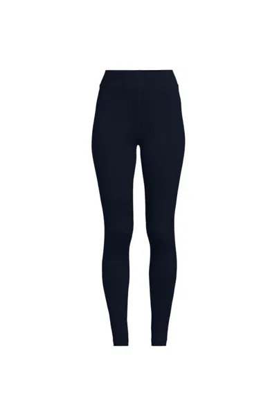 Lands' End Women's Baselayer Cozy Thermaskin Pants In Blue