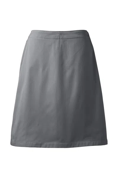 Lands' End Women's Blend Chino Skort Top Of Knee In Gray