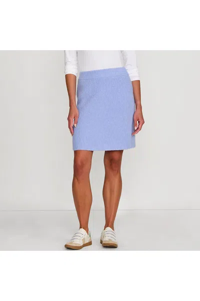 Lands' End Women's Boucle Shaker Above The Knee Sweater Skirt In Blue