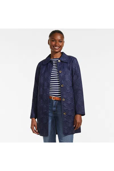 Lands' End Women's Bow Quilted Insulated Coat In Blue