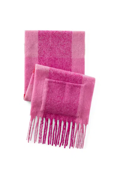 Lands' End Women's Brushed Blanket Fringe Scarf In Pink