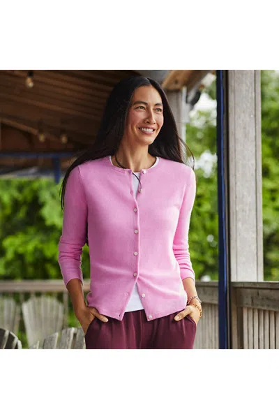 Lands' End Women's Cashmere Cardigan Sweater In Pink