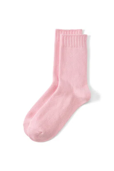Lands' End Women's Cashtouch Crew Socks In Pink