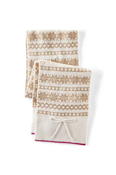 Lands' End Women's Cashtouch Pattern Knit Scarf In Pink