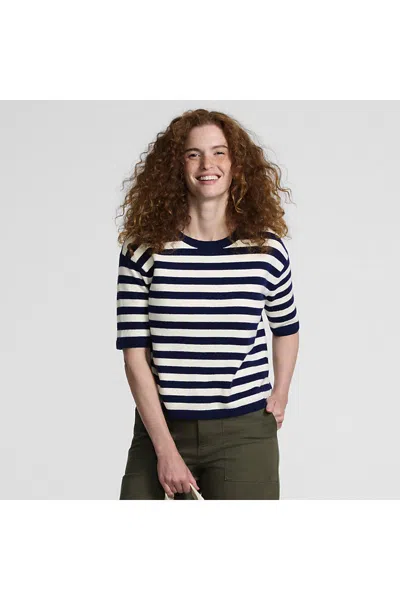 Lands' End Women's Cashtouch Short Sleeve Sweater In Blue