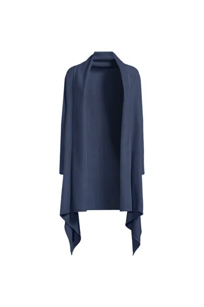 Lands' End Women's Cashtouch Travel Wrap In Blue