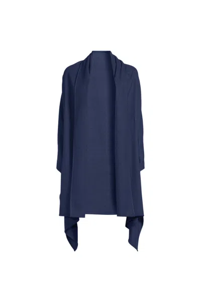 Lands' End Women's Cashtouch Travel Wrap In Blue