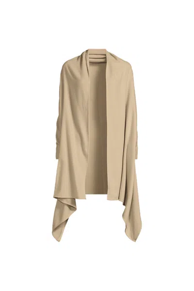 Lands' End Women's Cashtouch Travel Wrap In Ivory