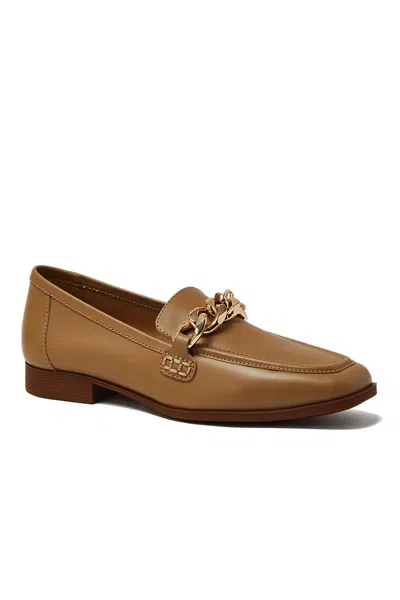 Lands' End Women's Chain Leather Loafers In Brown