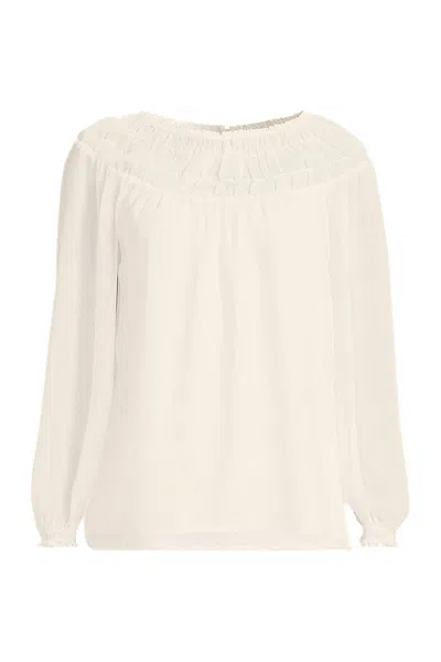 Lands' End Women's Chiffon Scoop Neck Blouse In Multi