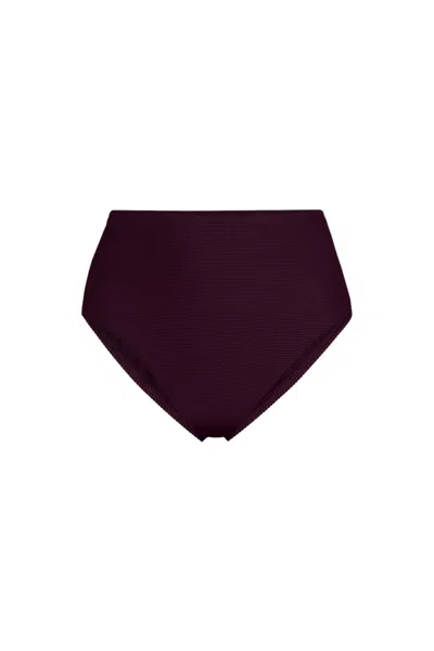 Lands' End Women's Chlorine Resistant Ottoman Rib High Waisted Bikini Bottoms In Burgundy