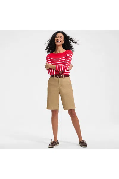 Lands' End Women's Classic 12" Chino Shorts In Brown