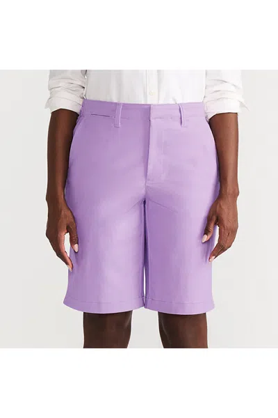 Lands' End Women's Classic 12" Chino Shorts In Purple