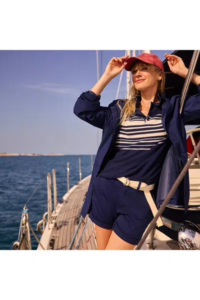 Lands' End Women's Classic 7" Chino Shorts In Blue