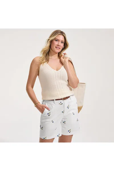 Lands' End Women's Classic 7" Chino Shorts In White