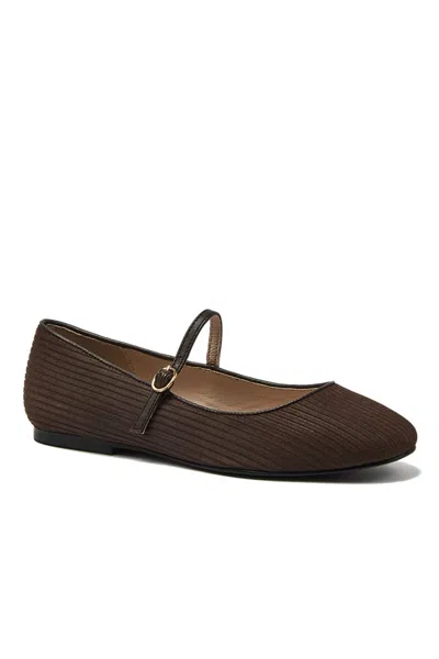 Lands' End Women's Classic Corduroy Mary Jane Flats In Brown