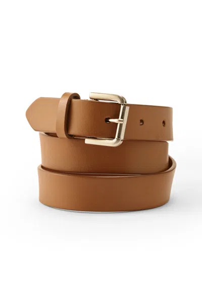 Lands' End Women's Classic Leather Belt In Brown