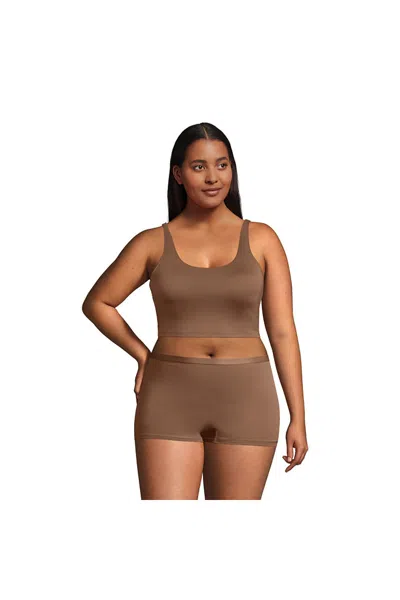 Lands' End Women's Comfort Knit Wireless Pullover Bra In Brown