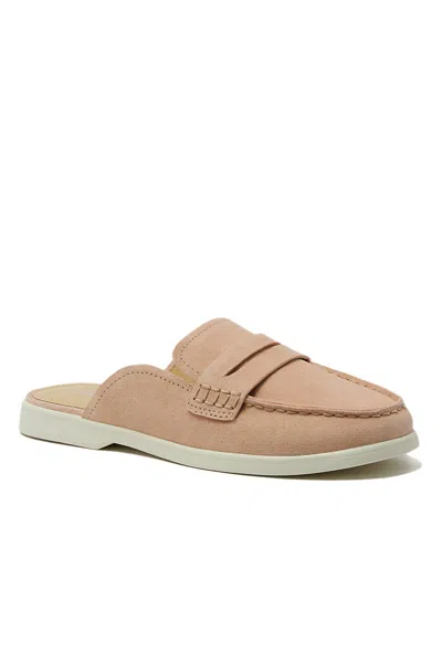 Lands' End Women's Comfort Slip On Suede Penny Loafer Mules In Pink