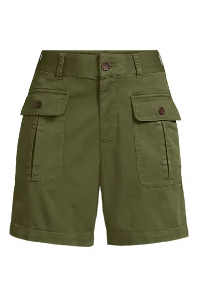 Lands' End Women's Cool Fade High Rise 7" Cargo Shorts In Green