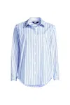 Lands' End Cooling Button Front Shirt In Blue