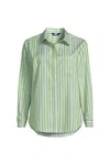 Lands' End Cooling Button Front Shirt In Green