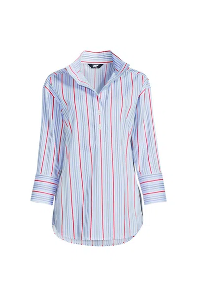 Lands' End Women's Cooling Popover Oversized Tunic In Blue