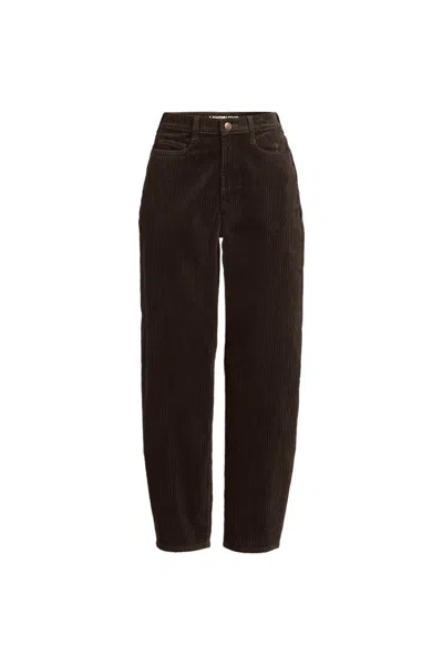 Lands' End Women's Corduroy High Rise Barrel Leg Ankle Pants In Brown