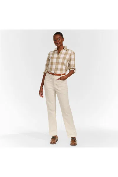 Lands' End Women's Corduroy High Rise Rail Straight Leg Pants In White