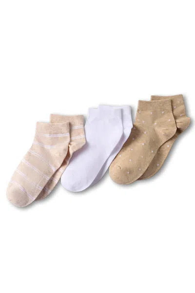 Lands' End Women's Cotton Multi Print Quarter Crew Socks 3 Pack