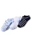 Lands' End 3-pack Cotton Patterned Low Cut Socks In Multi