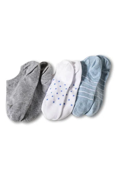 Lands' End Women's Cotton Patterned No Show Socks 3 Pack In Multi