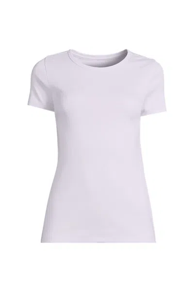 Lands' End Women's Cotton Rib T-shirt In Purple