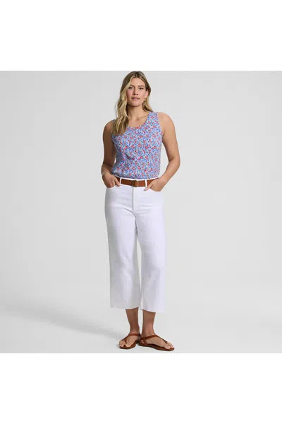 Lands' End Women's Cotton Tank Top In Blue